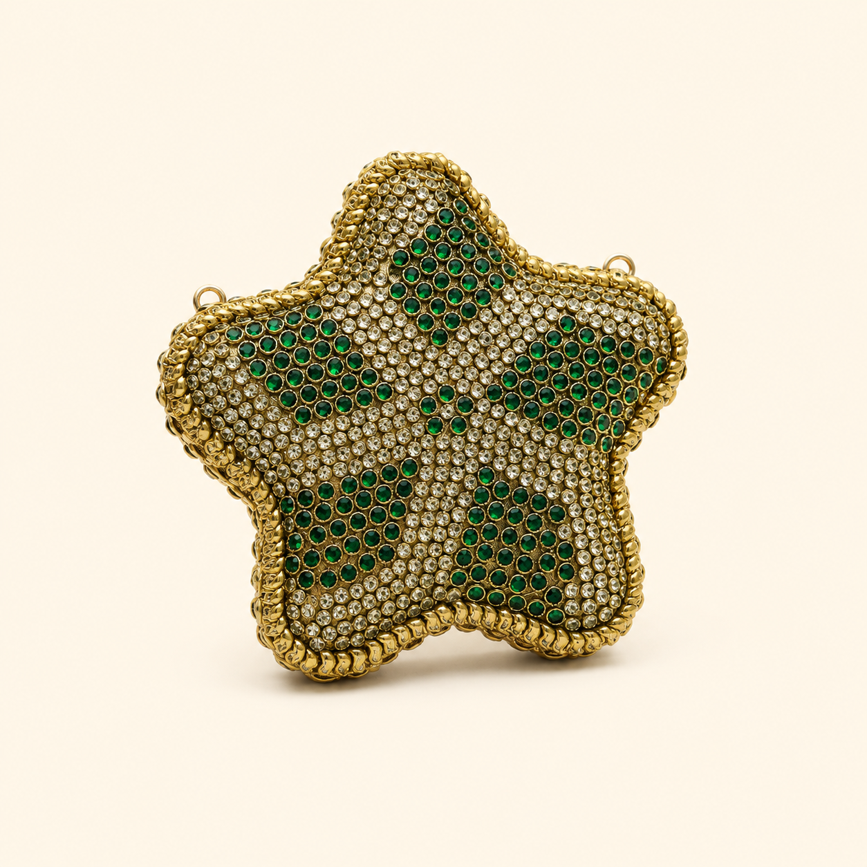 Star green luxe clutch kundan