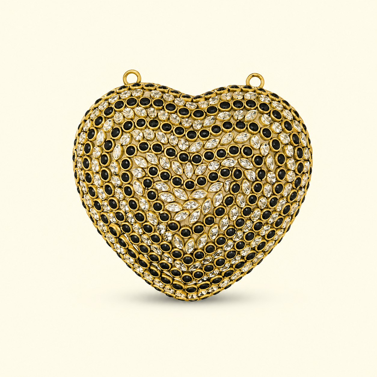 Mini kundan heart pearl chain