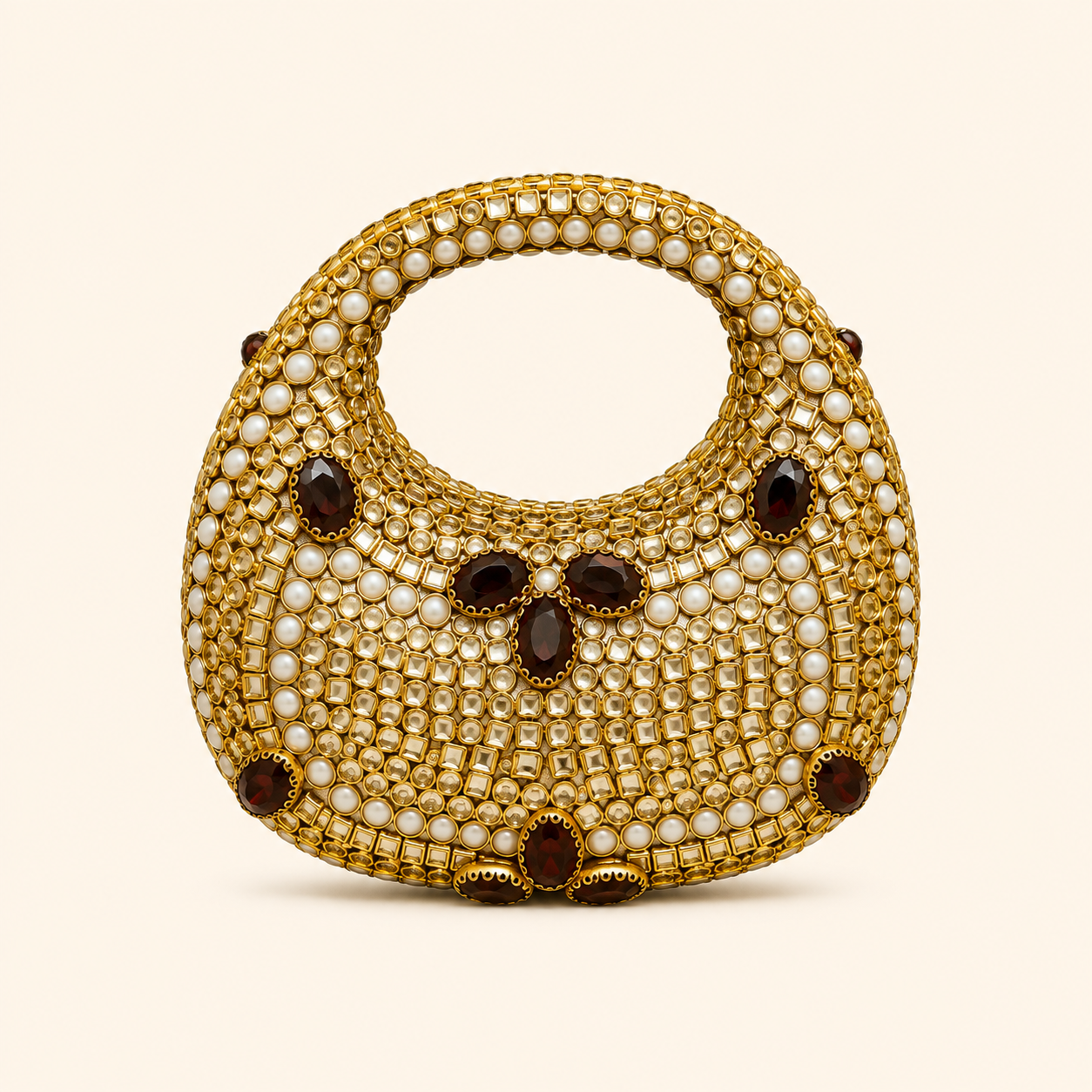 Kundan clutch (black stone )