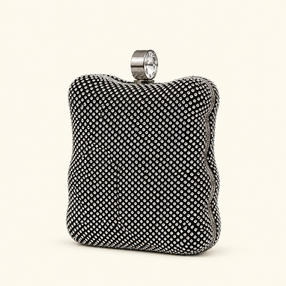 Black stone clutch large size