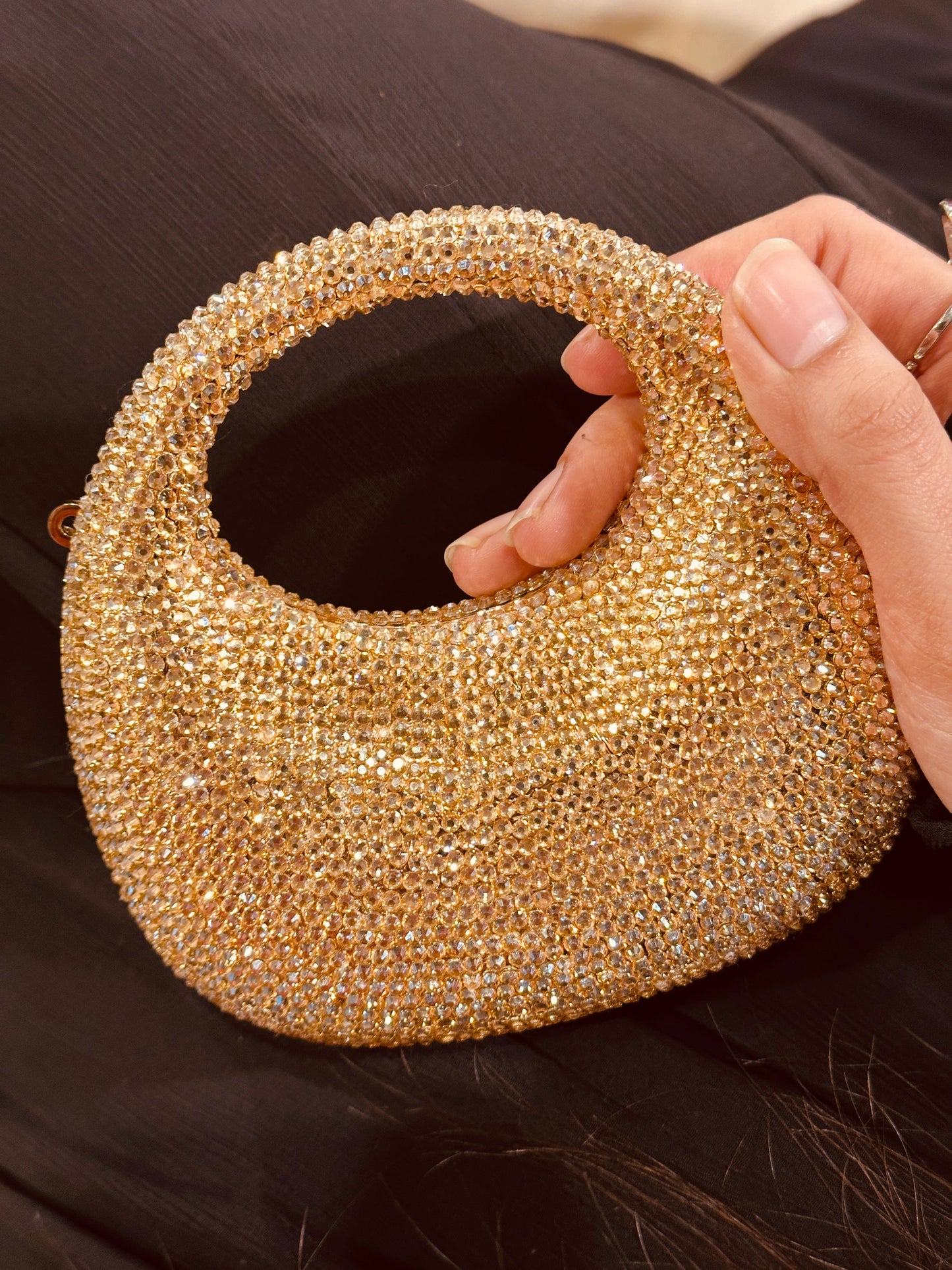 •	Midnight GOLDEN Crystal Clutch