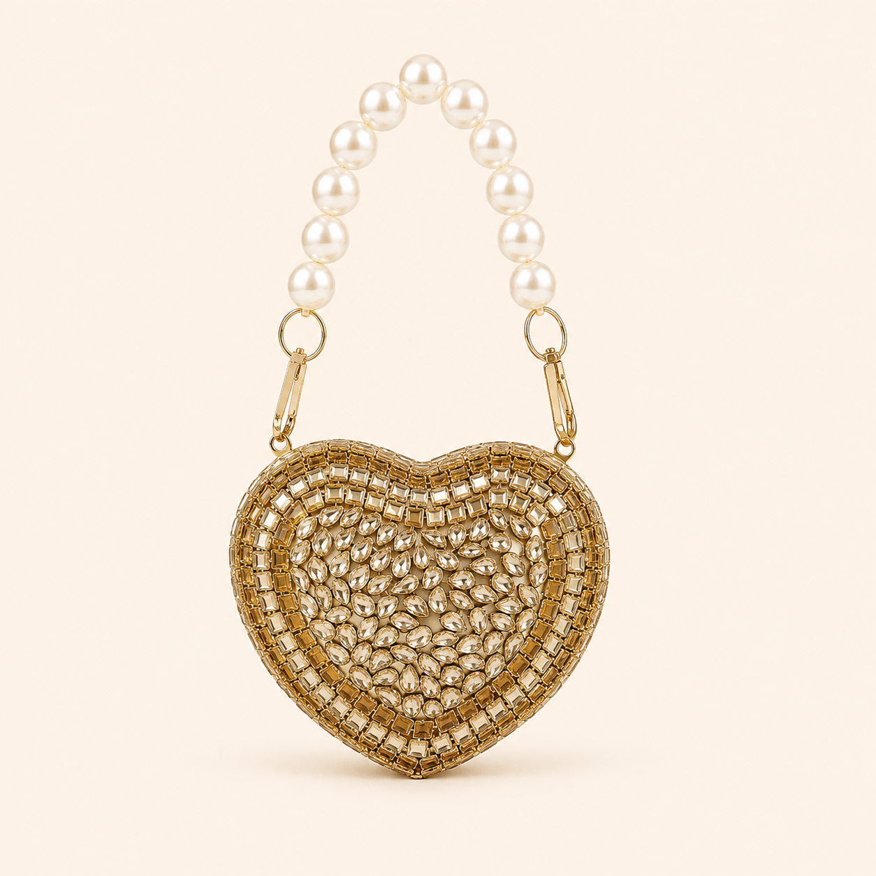 Mini Kundan Heart clutch
