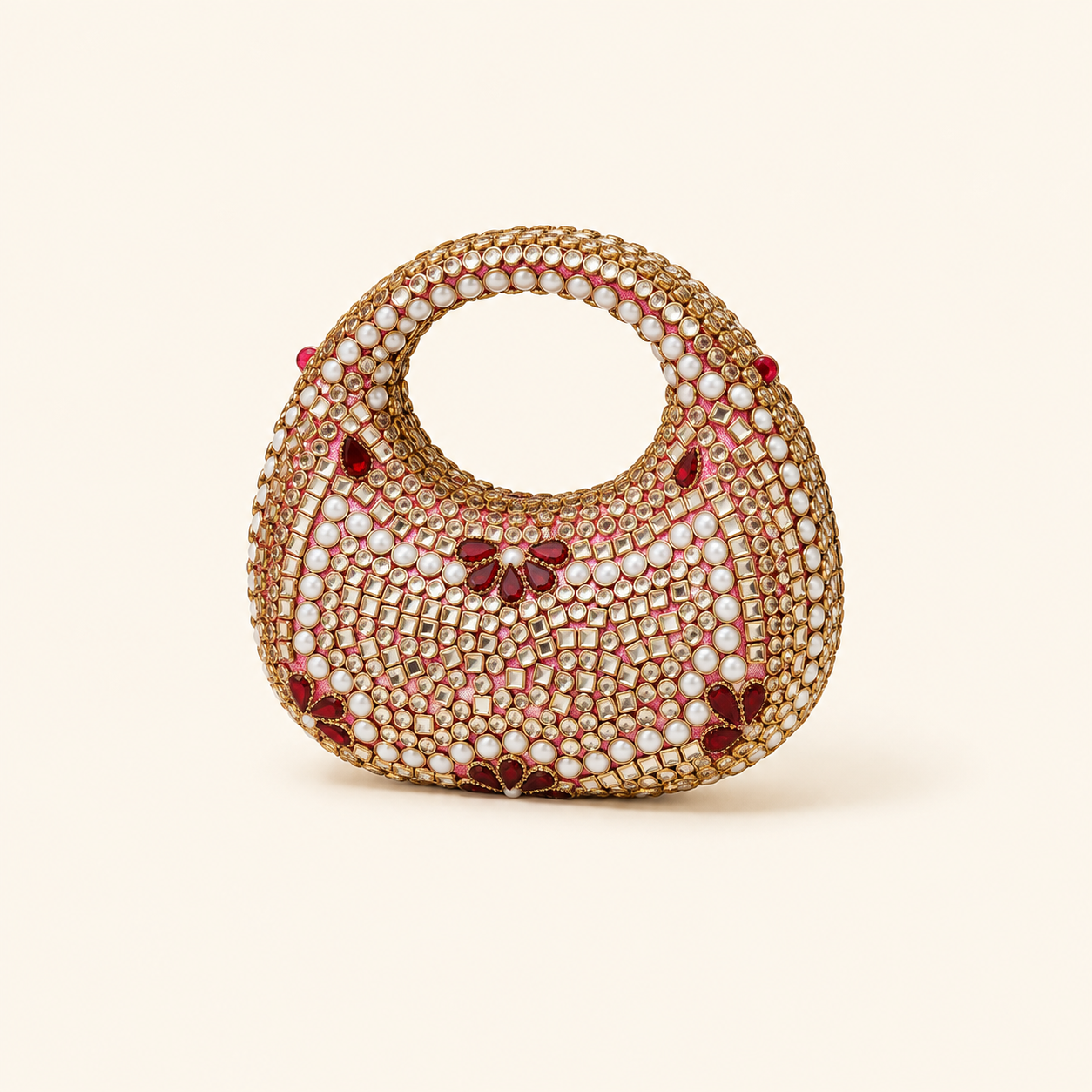 Kundan clutch red stone