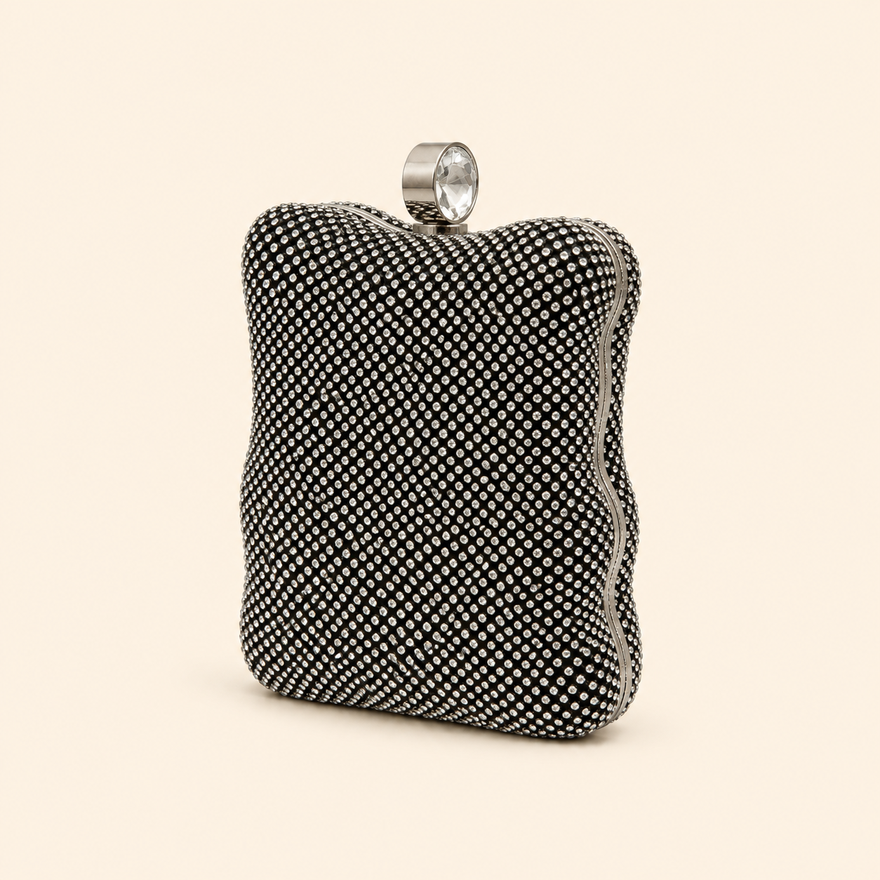 Black stone clutch large size