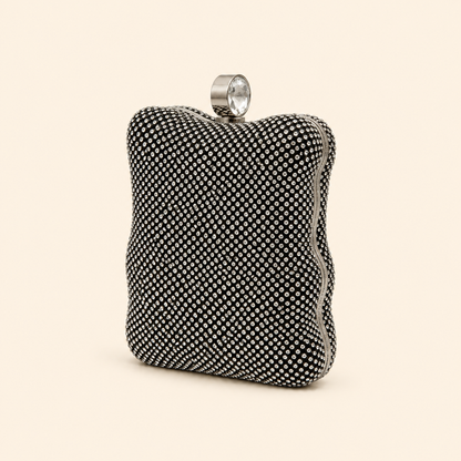 Black stone clutch large size