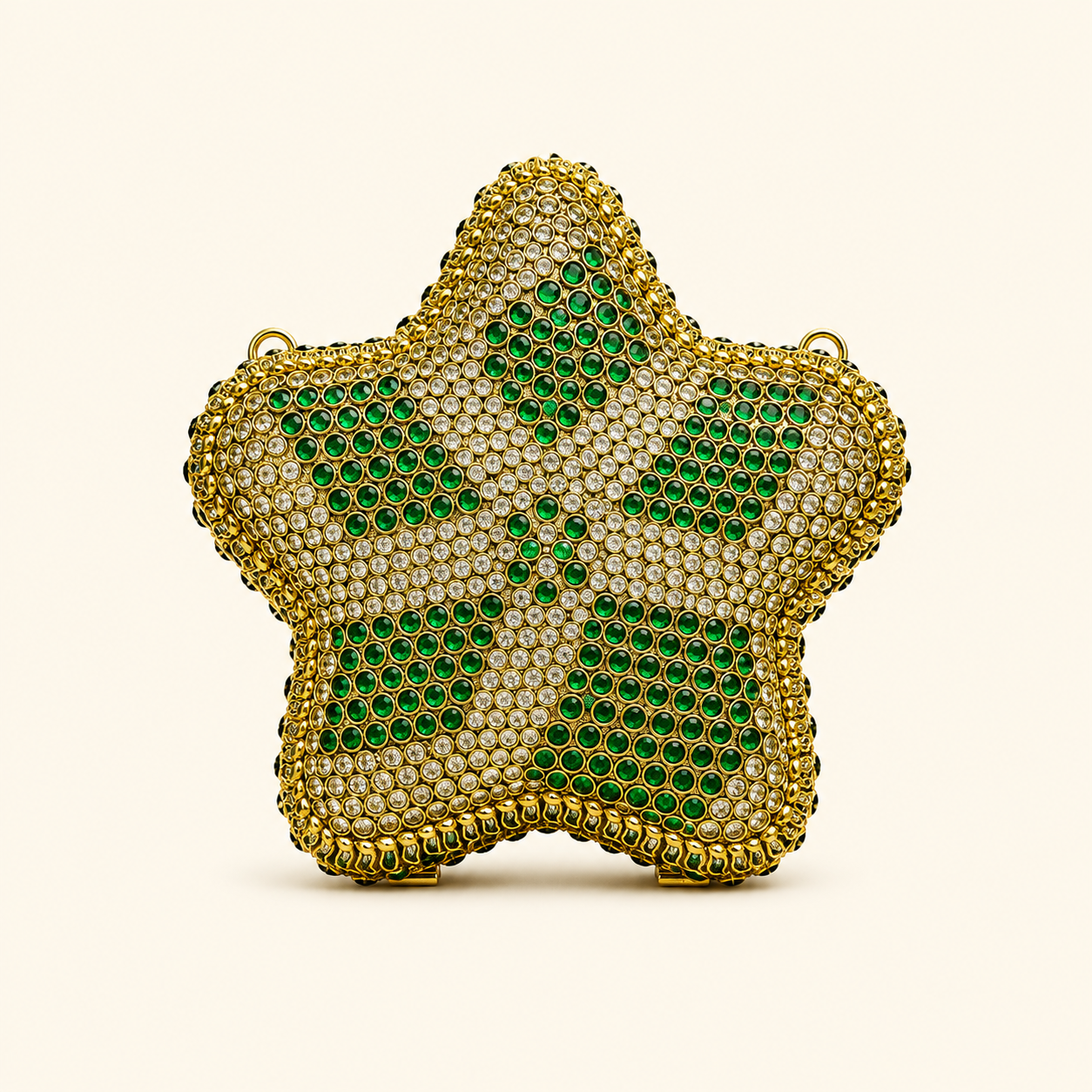 Star green luxe clutch kundan